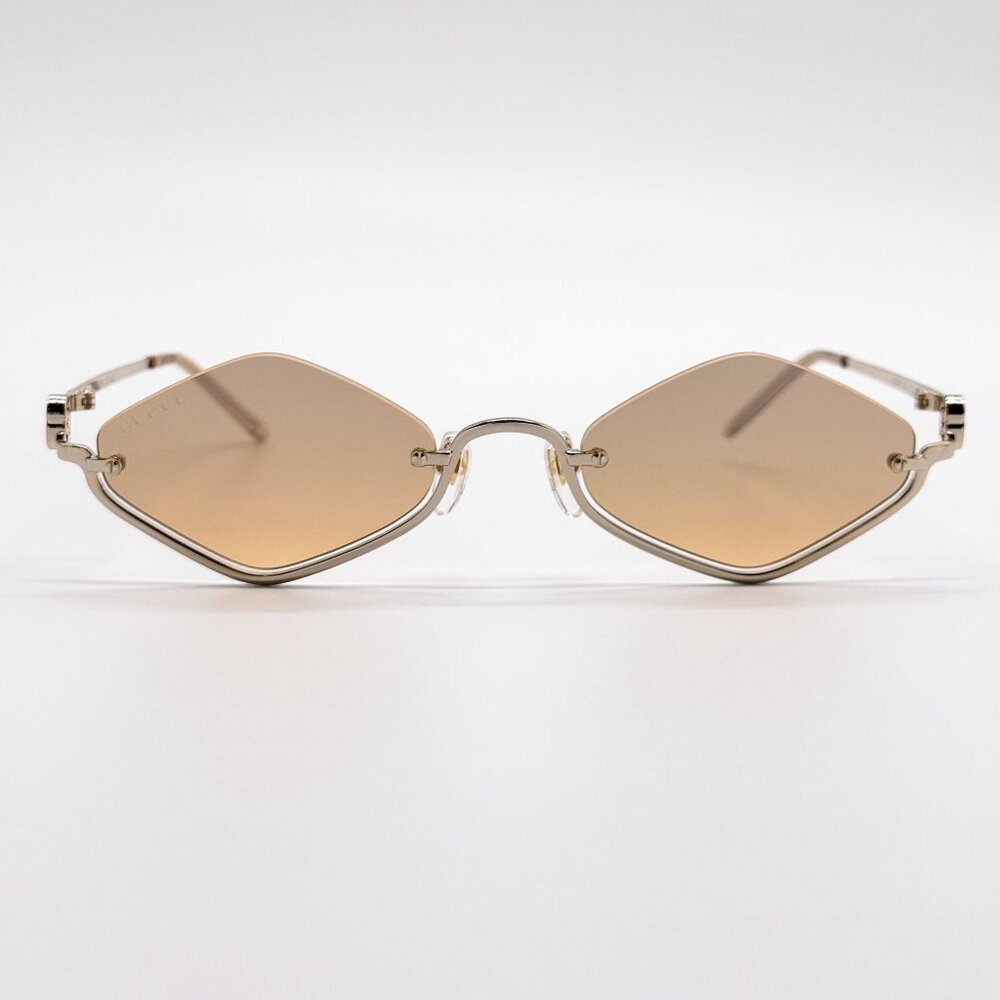 NEW GUCCI SUNGLASSES GOLD WOMEN GEOMETRIC EYEWEAR GUCCI GG1604S 003 - Picture 5 of 12